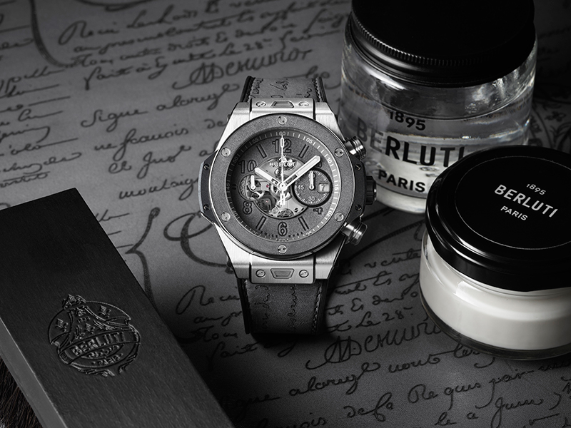 تعاون فريد بين بيرلوتي وهوبلو لطرح ساعة Big Bang Unico Berluti Aluminio بحلة جديدة